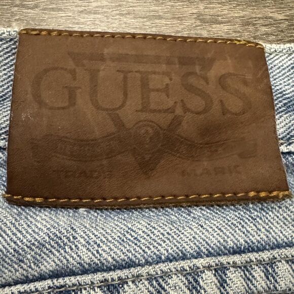 Vintage Guess Jeans Mens 36x28 Blue Denim 90s Made in USA Straight Zip Up Pants - Picture 11 of 11